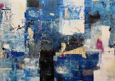 We Learn from One Another, by Julie Weaverling, mixed media, 36 x 48